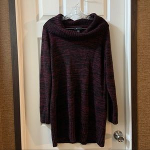 AB Studio Maroon/Black Knit Off Shoulder Sweater Dress XL